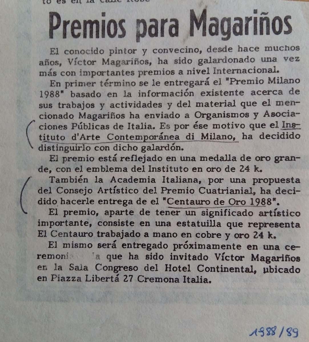 Premios en Milán e Italia