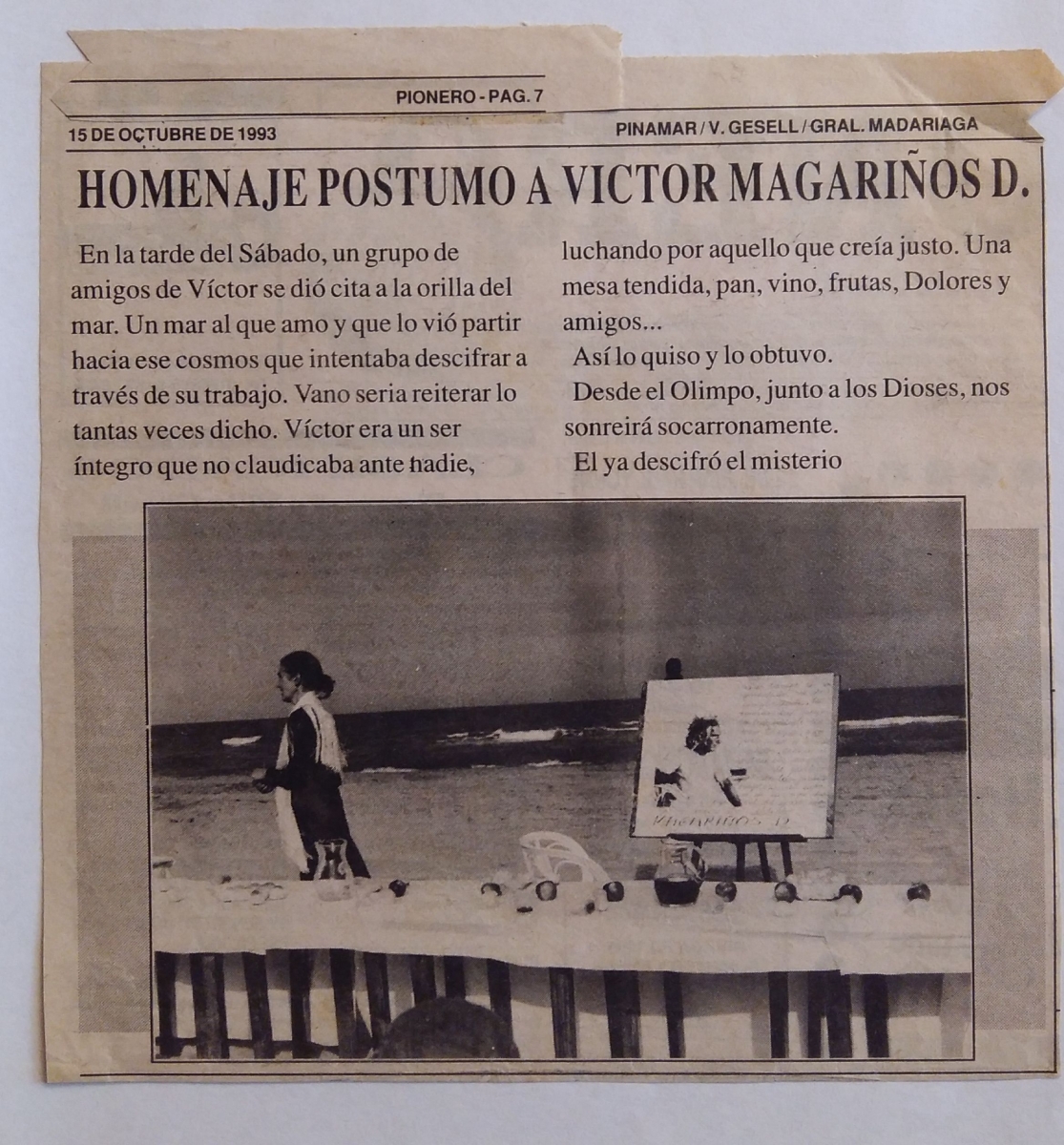 Fallecimiento en Pinamar